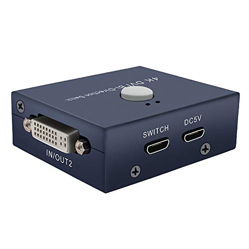 Sahkgye Switch Bidirectionnel 2x1 DVI 4K@30Hz – Commutateur / Répartiteur UHD 4K Pour Deux Sources Vers Un Écran