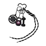 Disengor Gym Dumbbell Barbell Kettlebell Purse Keychain - Muscle Faith Cup Rope Bag Handbags Charms - Men Women Premium Gift for Fitness Enthusiasts (Black)