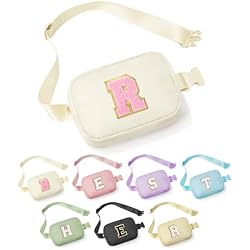 YOOLIFE Birthday Gifts for 4 5 6 7 8 9 Year Old Girls Fanny Pack, Initial R | Personalized Gifts for 3 4 5 6 7 8 9 10 Girls Kids, Monogrammed Fanny Pack Crossbody Bag Belt Bag Purse, Beige