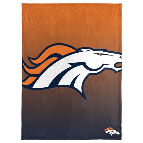 FOCO NFL Micro Raschel Throw Blanket, Gradient, 50 x 60 Denver Broncos