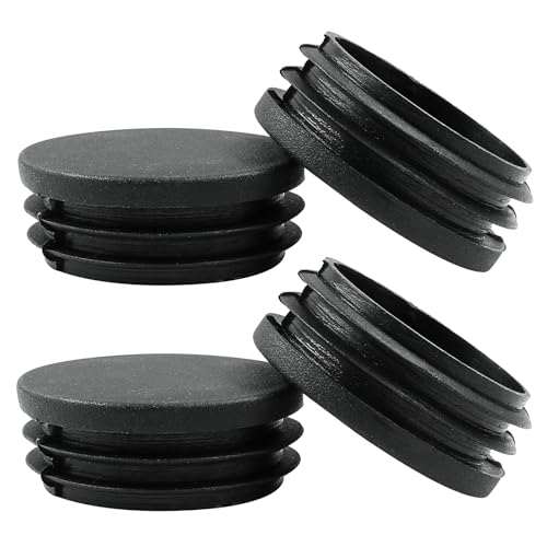 Bonsicoky 4 Pack 1-3/4 Inch (45mm) Round Plastic Hole Plugs, Black Pipe Tubing End Cap for Round Metal Tube - Thumbnail 5