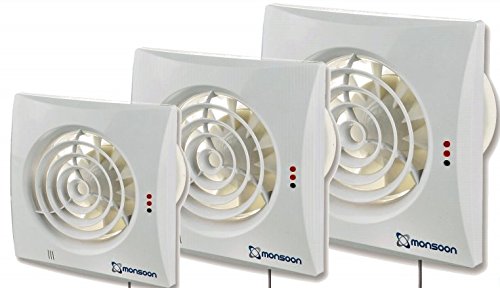 National Ventilation MON-S100 Monsoon 'Silence' Extractor Fan 4 Inch / 100mm (Standard Model)