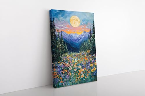 Toile fleurs sauvages et montagne pour habiller un mur vide sans encombrer