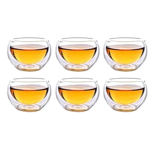 Tazas de té de vidrio borosilicato soplado a mano juego de 6 vasos doble pared gourmet 2