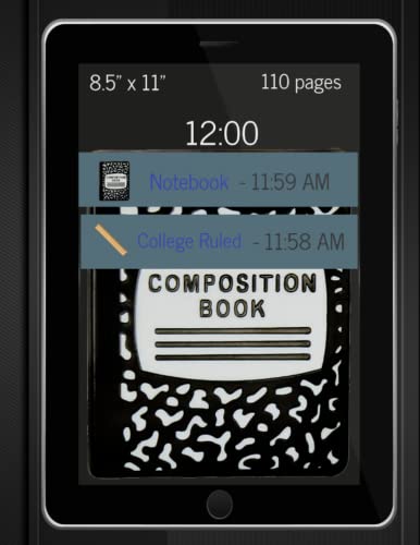Tablet theme with composition notebook wallpaper and camera image on back cover Composition notebook...