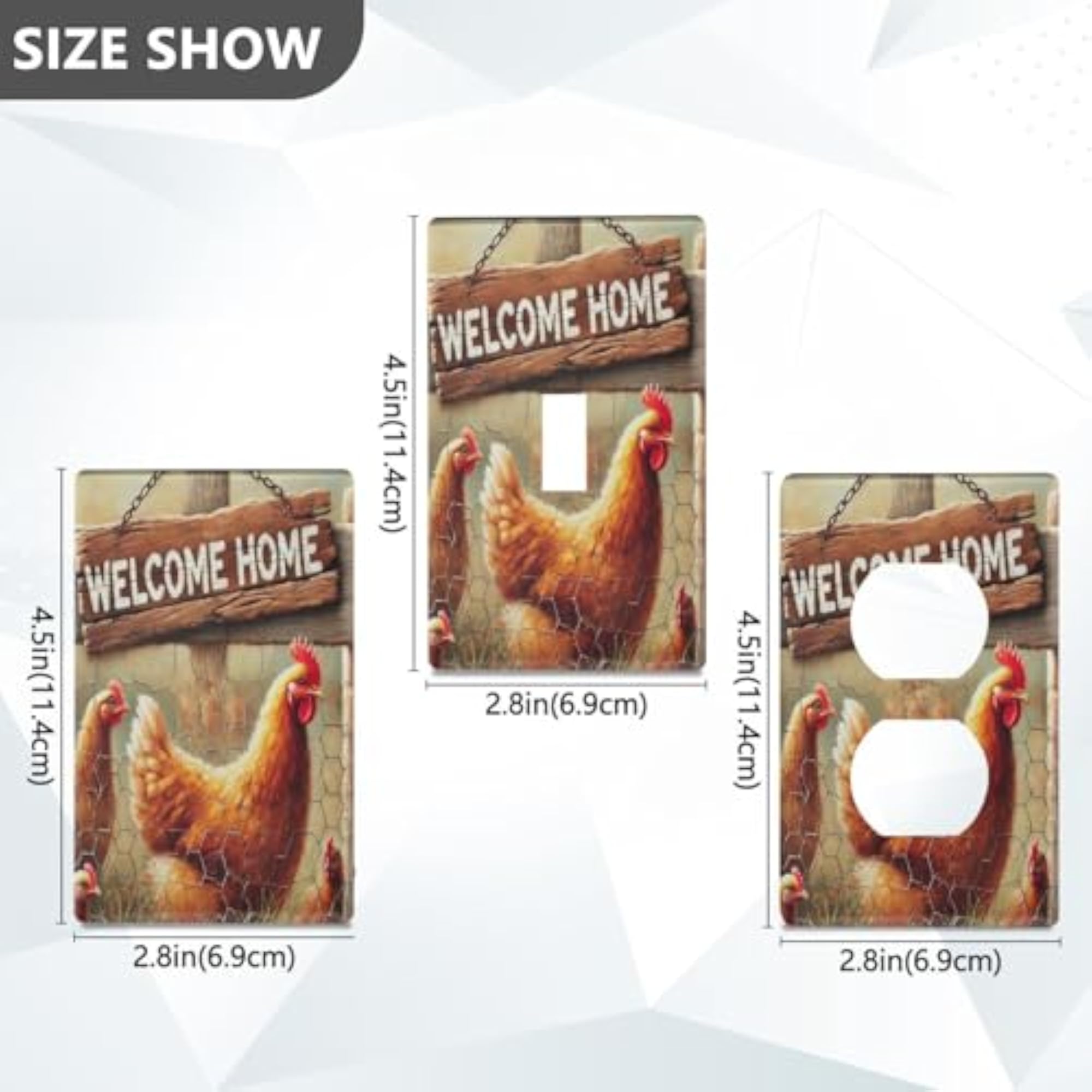 Hens Farmhouse Fence Light Switch Cover Decorative Wall Plate
