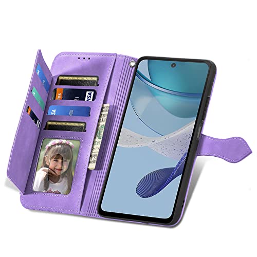 Telefone Flip Capas Capa Carteira de Couro Premium para Motorola Moto G53 5G Capa, Capa Carteira Mag