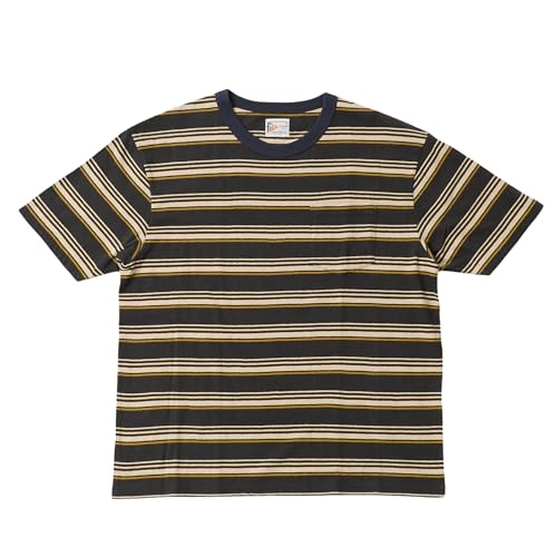 [felco] (�t�F���R) S/S CREW POCKET TEE TICK TACK STRIPE �X�g���C�vT�V���c �����Y (JP, �A���t�@�x�b�g, M, �W��, 108 CHARCOAL-NATURAL&MUSTARD)