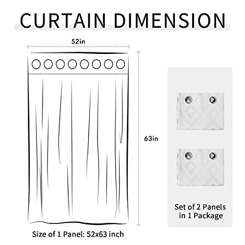 Image of Easy-Going Printed Blackout Curtains 2 Panels, 52 x 63 in, Blue