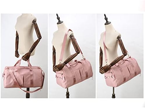 Sports Gym Bag for Women and Man Travel Bag with Shoes Compartment Dry&Wet Pocket Gym Duffel Bag Weekender Bag (Pink) 4 Sports Gym Bag for Women and Man Travel Bag with Shoes Compartment Dry&Wet Pocket Gym Duffel Bag Weekender Bag (Pink)