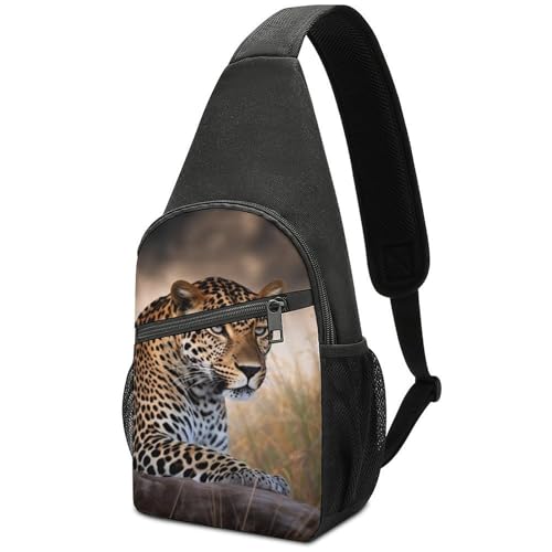 Bolso Bandolera Leopardo Africano Deportivo para Senderismo