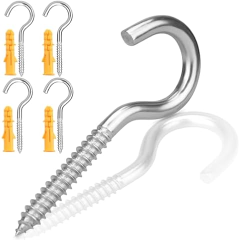Garegce Stainless Steel Screw-in Hooks for Hanging Cover