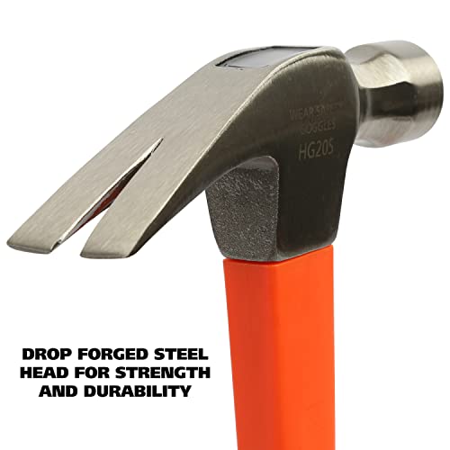 Great Neck Hg20S 20 Oz. Fiberglass Handle Straight Claw Hammer | Durable Home Improvement Tool | Drop Forged Steel Head | Smooth-Face Hammer Won’t Leave Marks | Powerful & Precise #TOP3