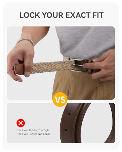 CHAOREN Mens Stretch Belt - 1 3/8" Elastic Braided Golf Belt for Men - Stretchy Web Fit Summer Casual Jeans3