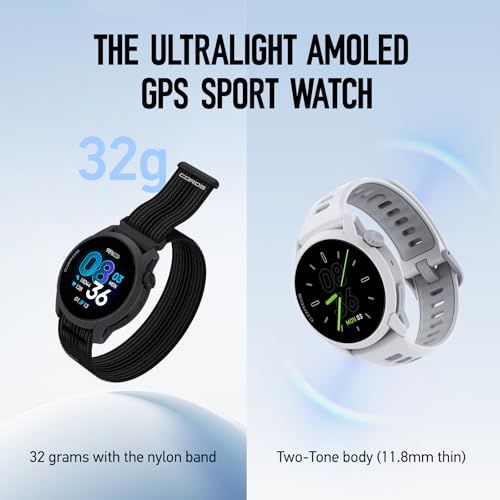 Image of COROS PACE 4 Ultralight Sport GPS Watch, 1.2 inch AMOLED Touchscreen,19 Days of Daily use, Voice Features, Advanced Training Tools, Accurate GPS, Heart Rate Monitor (Black Silicone, Standard)