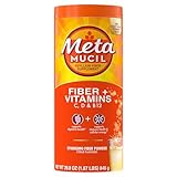 Metamucil Daily Fiber + Vitamins, Plant Based Fiber with Vitamins C, D & B12, Sparkling Fiber Drink, Citrus Flavored, 90 Doses (29.8 OZ Fiber Powder)