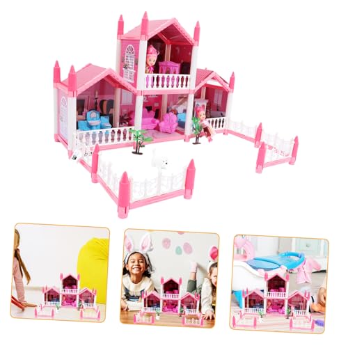 Milisten Casa de Muñecas Princesa DIY Kit Castillo con Luces de Niñas Juguete Educativo Que Coordinación y Creatividad Decorar Escritorios y Estanterías