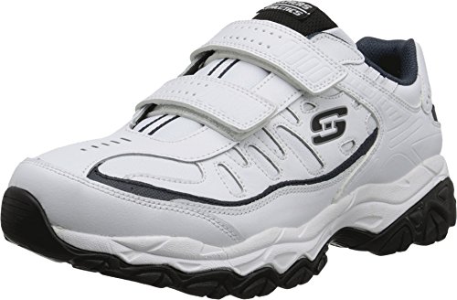 Skechers Mens Afterburn Memory Fit - Final Cut White/Navy 10.5 X-Wide