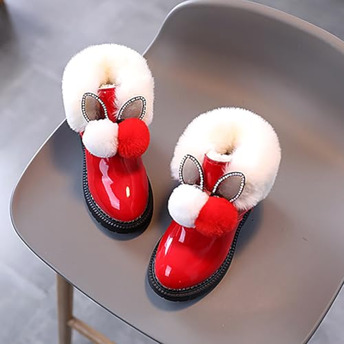 IWIHMIV Girls Ankle Boots Winter Boots for Toddler Girls Comfortable Girls Booties Girls Ankle Boots Leather ow Heels short2