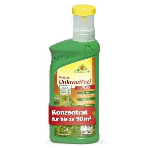 Neudorff Finalsan UnkrautFrei Plus – Kraftvoller, schnell wirkender Unkrautvernichter, der bis in die Wurzel wirkt. Konzentrat für 90 m², 500 ml