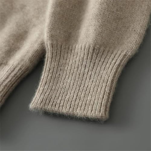 Men's Wool High Neck Knit Sweater - Long Sleeve Solid Pullover Daily Commute Warm Casual Jumper Top Blue4