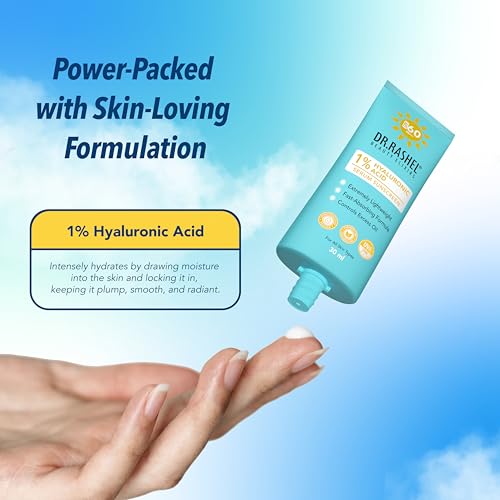 Image of DR.RASHEL Hyaluronic Acid Serum Sunscreen, SPF 60, Lightweight Formula, 30 ml