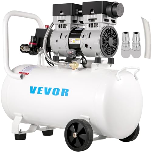 VEVOR Compresseur d'air Silencieux Sans Huile 50L...