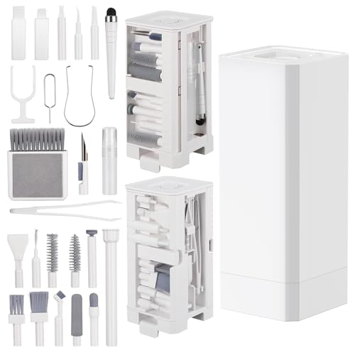 Kit de limpieza de teclado 32 en 1 con cepillo y spray – Kit de limpieza todo en uno para iPhone, AirPods, portátiles, tabletas, teclados, cámaras, PC, monitor y otros dispositivos electrónicos
