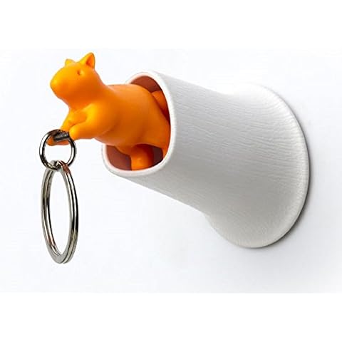 QUALY (white-orange Branch hook and keyholder with squirrel keyring Cover