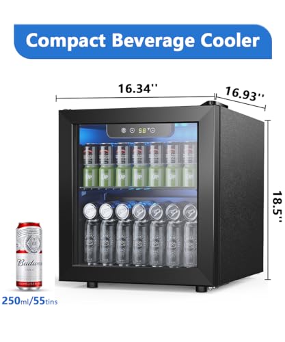 Joy Pebble W580102 Beverage Refrigerator Cooler 1.3 Cu.Ft, 12 Bottle 55 Can - Mini Fridge With Glass Door For Beer Drinks Wines,Freestanding Beverage Fridge thumb #5