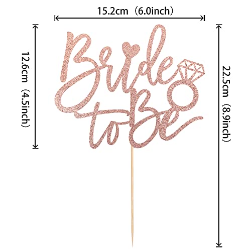 1 Pack Bride To Be Cake Topper Glitter Ring Cake Pick Bride To Be Cake Decoration Wedding Bachelorette Bridal Shower Theme Party Cake Decoration Supplies Rose Gold #TOP1