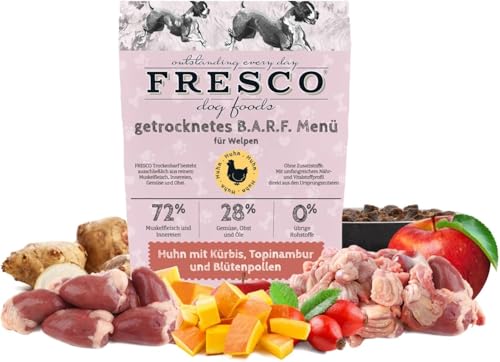 FRESCO Dog Complete Junior Trockenbarf Huhn 5kg | Barf Trockenfutter für Welpen & Junghunde mit Kürbis...