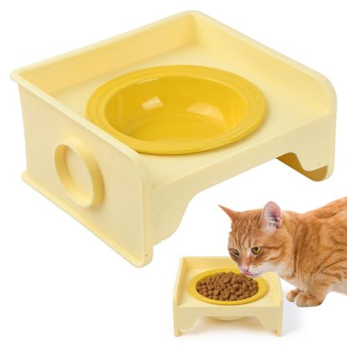 Ciotole per Gatti Rialzate, Porta Ciotola Ceramica Gatto con Staffa, Ciotola Cibo Cani, Ciotola Acqua e Cibo Cane Ceramica per Cani Piccoli, Gattini, Cuccioli