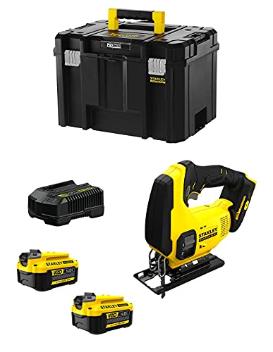 Stichsäge STANLEY FatMax SFMCS600M2T (2 Batterien 4,0 Ah + Ladegerät + TSTAK VI)