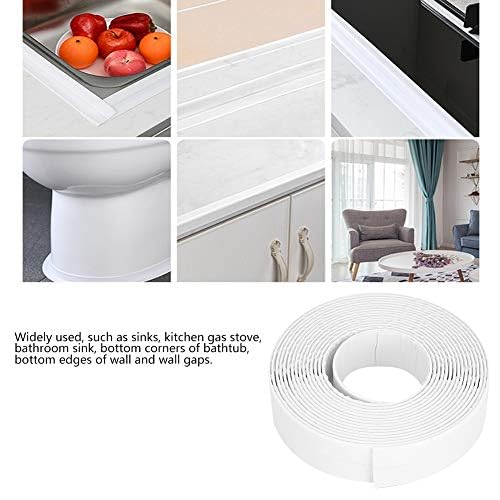1 Roll 5M Caulk Tape Waterproof PVC Self Adhesive Bathroom Toilet Bathtub Caulking Tape Kitchen Sink Sealer Sticker Floor Tile Corner Wall Edge Sealant Strip - View #5