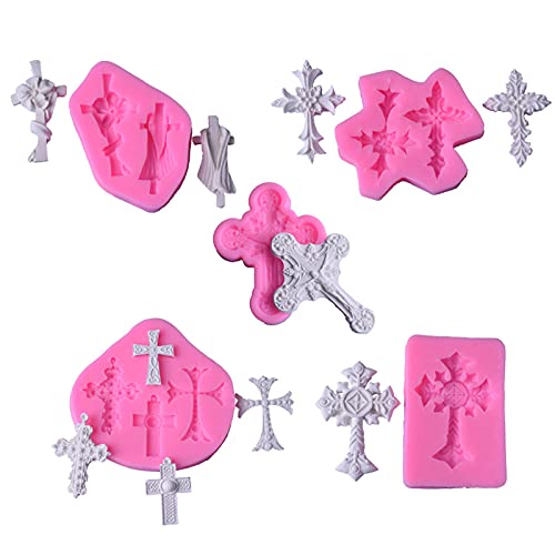 Moules à Gâteau en Silicone en Forme de Croix Pop Cupcake Décoration Fournitures Argile Bonbons Gommeux Chocolat Fondant Moule pour pâte à Sucre,...