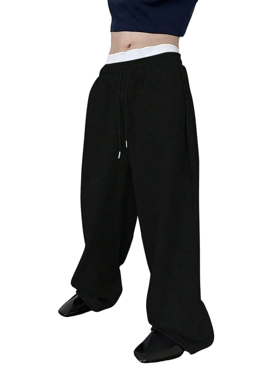 dockstreet Men's/Unisex Open Bottom Drawstring Pure Cotton Stretchable Baggy Jogger Pants-picture-54