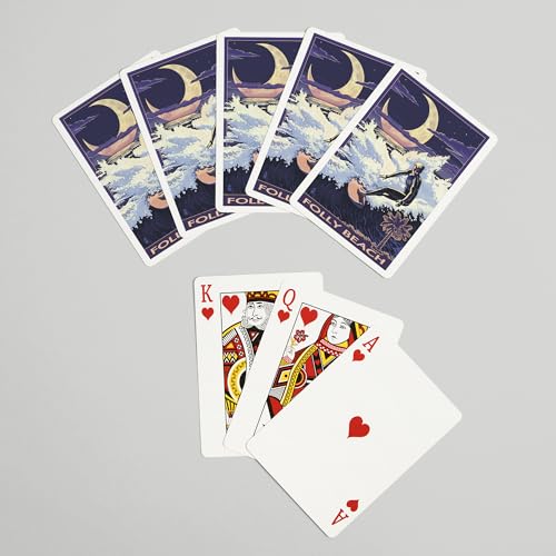 Juego de naipes Folly Beach, Surfer, 52 cartas póker miniatura 7