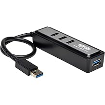 Tripp Lite 4-Port USB-A 3.0 Superspeed Mini Portable Hub with Built in Cable, USB Type-A U360-004-MINI