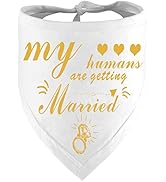 GOUWANGWANG Engagement Gift, My Humans are Getting Married Dog Bandana, Wedding Dog Bandana, Pet ...