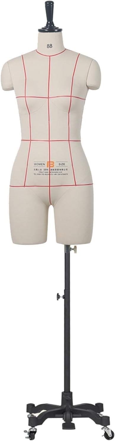 Schneiderpuppenständer for Damen for Nähen mit Holzkopfkappe, verstellbare Schneiderpuppe in Übergröße, for Schneiderinnen, stehende Puppe aus Schaumstoff(3XL)