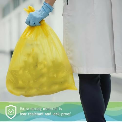 Image of ELLA Yellow Garbage Bags 30 x 37 Inches 3 Rolls 30 Bags Extra Large Tear Resistant Trash Bags for Household Waste in Kitchens Offices and Outdoor Areas With Check Duster Cloth Free