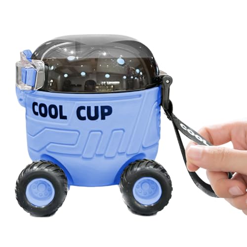 Generico Cantimplora de dibujos animados, 550 ml, antigoteo con pajita de temática Mars Rover | Botella para niños – Para casa, oficina, coche, senderismo, gimnasio, deporte y libre