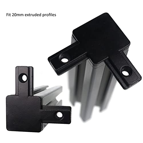 Image of 8Pcs 2020 Aluminum Extrusion T Slot Corner Bracket 20 Series Extruded Hardware 3 Way Tri Connector with Set Screw for 20 /20 2040 T V Slot Black Aluminum Profile Frame Fitting