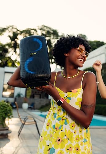 WAAW by ALOK Caixa de Som INFINITE 100 Bluetooth, Tipo Torre, Até 14h de Autonomia, 4 Alto-Falantes, TWS, 100W RMS glide