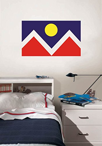 Denver Colorado Flag - Full Color - Peel and Stick Wall Decal - 14