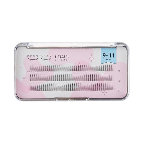 CCAMBBAK カンパク アイドル つけまつ毛 部分まつげ アイラッシュ まつげエクステ 半永久 Eyelash タイプ マツエク セルフ つけまつげ ナチュラル 人気 DIY 9mm~11mm (A Type, 9-11 mix (Black))