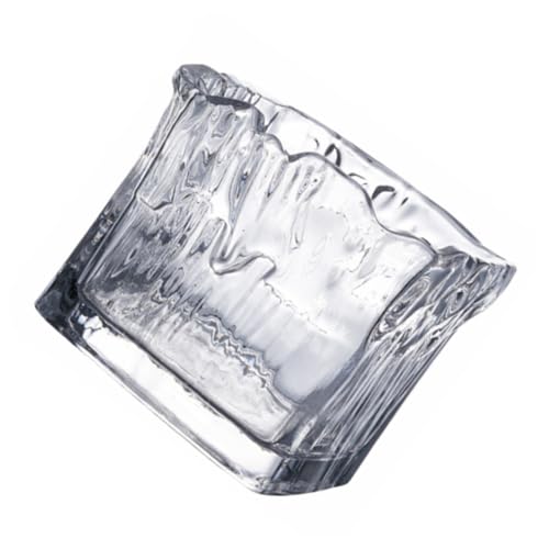 Ciieeo Secchiello Ghiaccio Vetro Trasparente Contenitore Raffreddatore per Vino Design Spesso per Casa e Bar Porta Bottiglie Elegante e Visibile