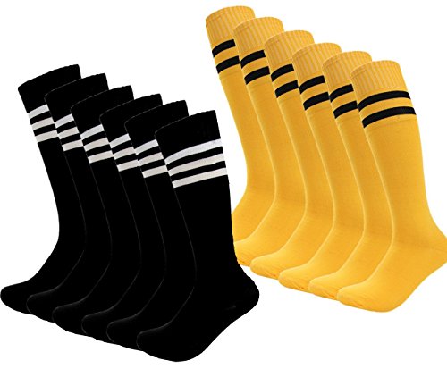 FOMANN Adult Soccer Socks 2 Pair Mens Womens Thicken Knee Long Sport Cushioned Socks