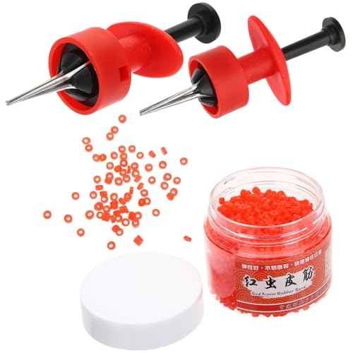 2Pcs Bait Clips Fishing Lures Baits Clip Portable Bloodworm Clips Fishing Bait Rubber Bands Fishing Tackle Accessories